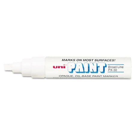 Uni-Ball UBC Broad Chisel Tip Permanent Marker, White UN472441